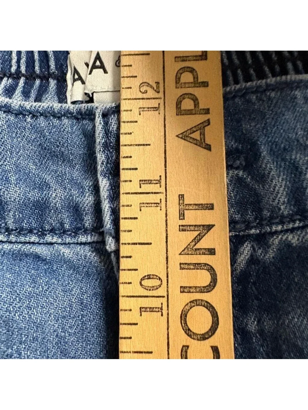 Ava & Viv Cargo Jeans Womens 16 Blue Denim Wide Leg Elastic Waist Utility Pants